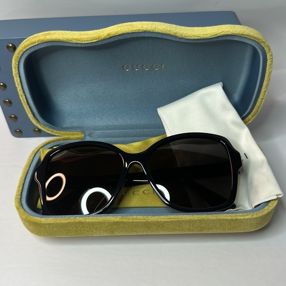 New Gucci Women's Gg0765SA 57mm Rectangle Sunglasses - Picture 12 of 16